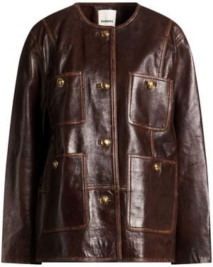 Sandro Jacket Lambskin - Brown