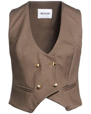 REVISE CONCEPT Tailored Vest Polyester, Viscose, Elastane - Brown