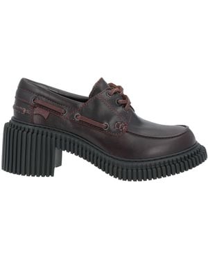 Camper Dark Lace-Up Shoes Leather - Black