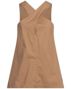 .., merci italia Khaki Top Cotton, Elastane - Brown