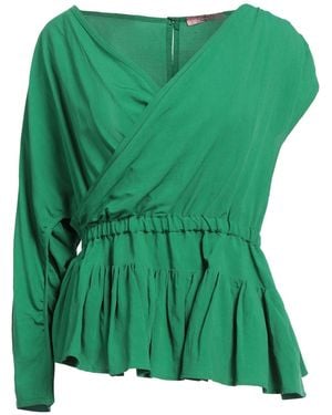Rose' A Pois Top Viscose, Linen - Green