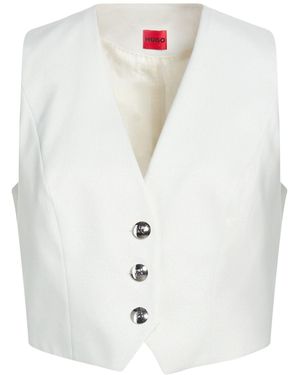HUGO Light Tailored Vest Polyester, Viscose, Metallic Fibre, Polyamide, Elastane - White