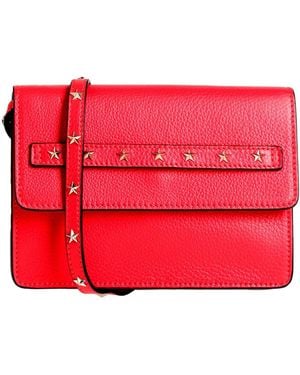 Red(V) Cross-Body Bag Soft Leather - Red