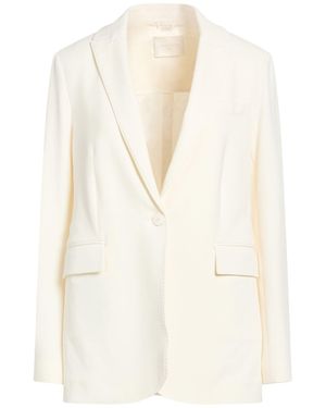 Circolo 1901 Ivory Blazer Cotton, Elastane - White