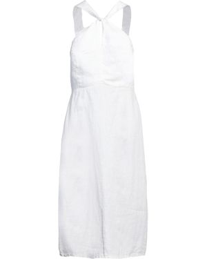 120% Lino Vestito Midi - Bianco