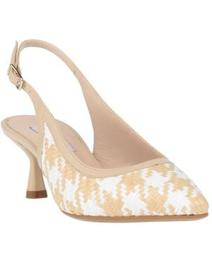 Walter Violet Pumps Natural Raffia, Leather