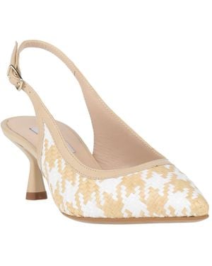 Walter Violet Pumps Natural Raffia, Leather