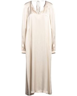 Semicouture Midi Dress Acetate, Silk - Natural