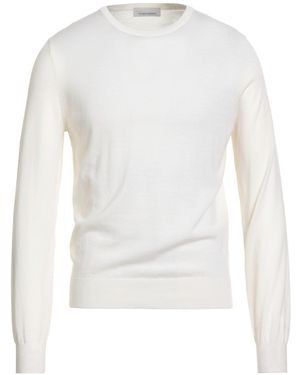 Arnaldo Adiansi Cream Jumper Merino Wool - White