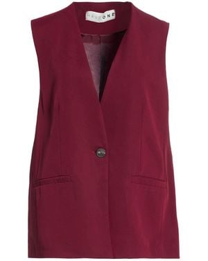 Haveone Burgundy Tailored Vest Polyester, Elastane - Purple