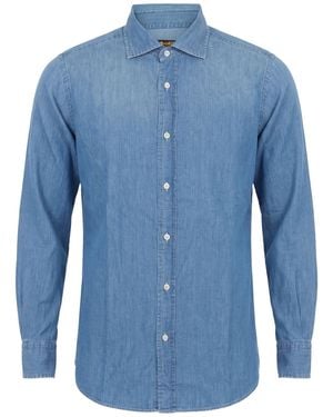 Moorer Denim Shirt Cotton, Cashmere - Blue