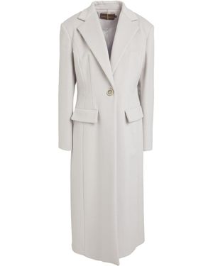 SIMONA CORSELLINI Charcoal Coat Virgin Wool, Polyamide, Cashmere - White