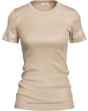Brunello Cucinelli T-Shirt Cotton, Elastane, Ecobrass - Natural