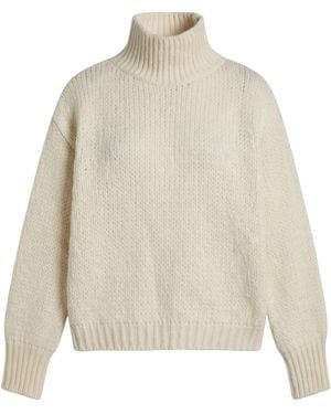 Roberto Collina Ivory Turtleneck Baby Alpaca Wool, Nylon, Wool - Natural