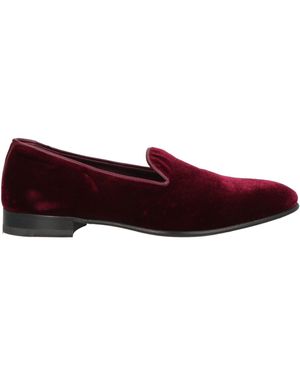 Calpierre Burgundy Loafers Textile Fibres, Soft Leather - Red