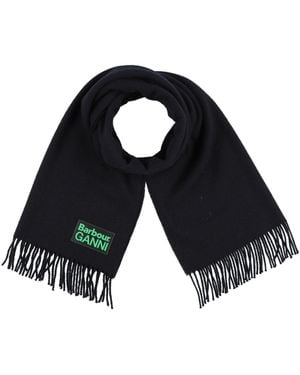 BARBOUR X GANNI Midnight Scarf Wool - Blue