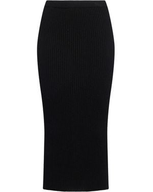 Antonelli Midi Skirt Virgin Wool, Silk, Cashmere - Black