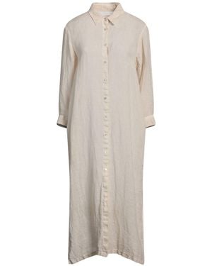 120% Lino Midi Dress Linen - Grey