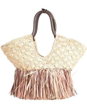 Zimmermann Handbag Natural Raffia, Leather - Pink