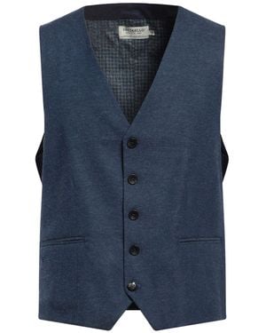 Fred Mello Slate Tailored Vest Cotton, Polyester - Blue