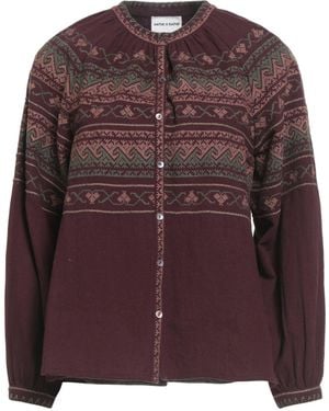 Antik Batik Burgundy Shirt Cotton - Brown