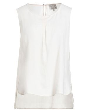 ALESSIA SANTI Cream Top Cotton, Linen, Lyocell, Polyester - White