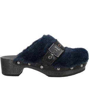 Scholl Iconic Mules & Clogs Leather, Textile Fibres - Blue
