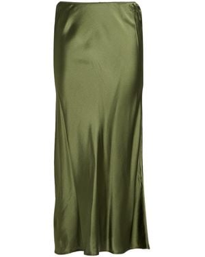 Roberto Collina Military Midi Skirt Silk, Elastane - Green