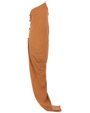 Rick Owens Tan Maxi Dress Cotton - White
