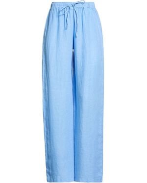 120% Lino Trousers Linen - Blue