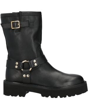 GISÉL MOIRÉ Ankle Boots Shearling - Black
