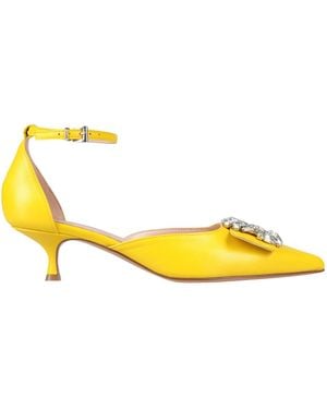 Anna F. Court Shoes Leather - Yellow