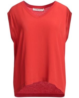 19.70 Nineteen Seventy Top Lyocell, Cotton, Acetate, Silk - Red