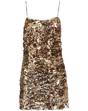 Amen Mini Dress Polyester, Polyamide - Natural