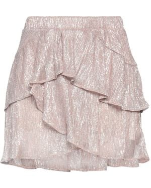 Soallure Mini Skirt Polyester, Metallic Fiber - Natural