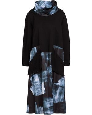 MANESERA Midi Dress Viscose, Polyamide, Elastane, Polyester - Black