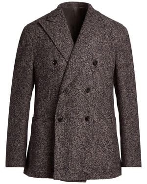 Caruso Taupe Blazer Wool, Silk - Brown