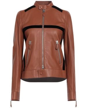 Alessandro Dell'acqua Jacket Lambskin, Polyamide - Brown