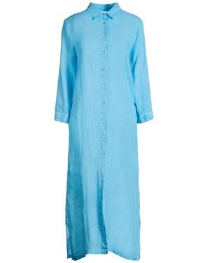 120% Lino Midi Dress - Blue