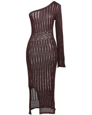 Kontatto Midi Dress Viscose, Metallic Polyester - Purple