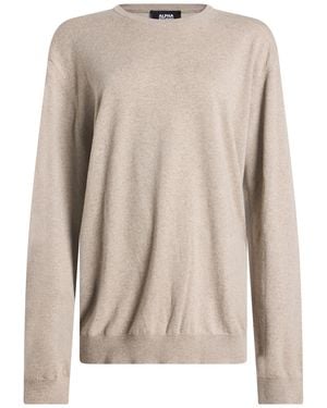 Alpha Studio Taupe Sweater Cashmere - Natural