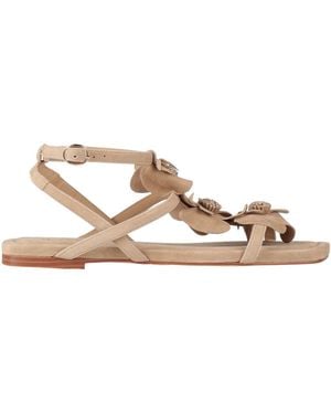 Alma En Pena. Sand Sandals Leather, Textile Fibres - Natural