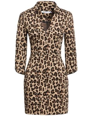 SIMONA CORSELLINI Mini Dress Polyester, Viscose, Elastane - Natural