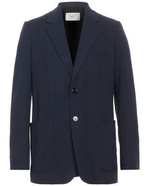 Ami Paris Blazer Viscose, Virgin Wool - Blue