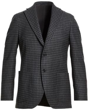 Tombolini Charcoal Blazer Wool, Cotton - Black