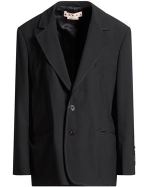Marni Blazer Polyester, Virgin Wool, Elastane - Black