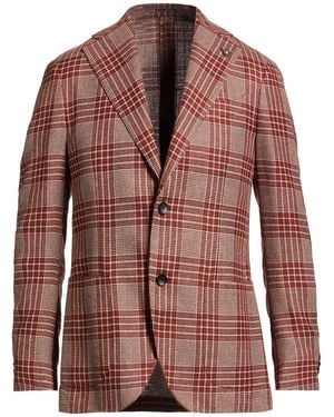 Lardini Brick Blazer Wool, Linen, Silk - Brown