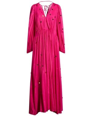 forte_forte Fuchsia Maxi Dress Cotton, Silk, Acrylic - Pink