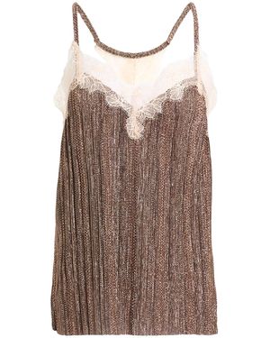 Motel Top Polyester, Metallic Fiber - Brown
