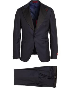 Isaia Midnight Suit Wool - Blue